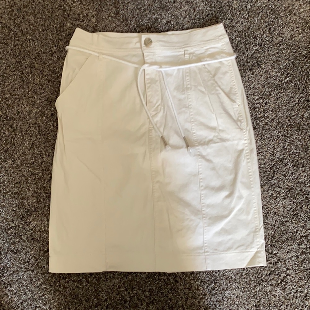 white mini skirt